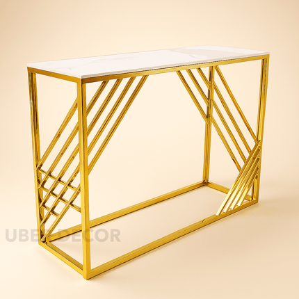 Virella Strata Display Table – Customizable Marble Top for Hallway & Living Spaces