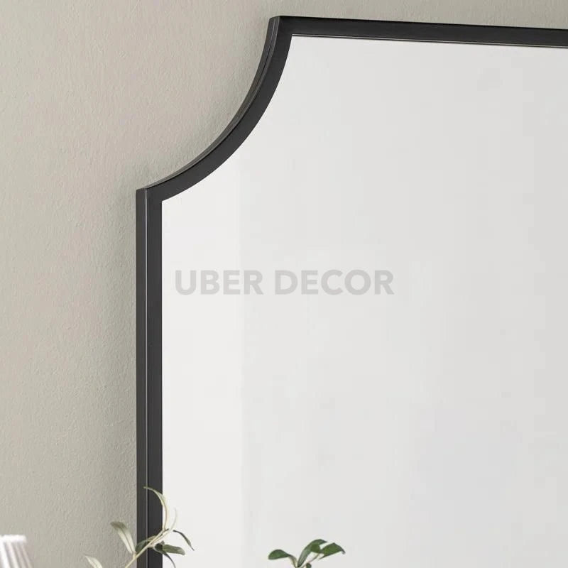 Draped Arch Metal Frame Full Length Standing Mirror for Bedroom