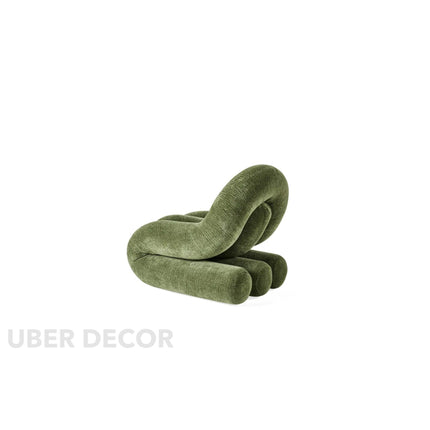 Cloud Drift Modern European Sculptural Accent Chair with Fixed Base Lounge Chair for Living Room and Lounge