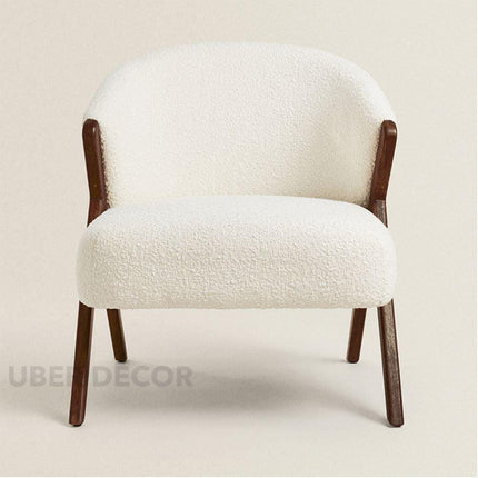 Casa Luxe Waiting Area Chair Mid Century Modern Scandinavian Inspired Solid Wood Legs Fixed Base Reception Chair Living Room and Lounge