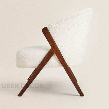 Casa Luxe Waiting Area Chair Mid Century Modern Scandinavian Inspired Solid Wood Legs Fixed Base Reception Chair Living Room and Lounge