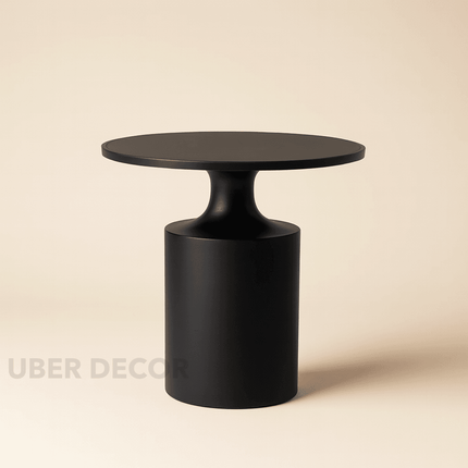 The Atlas Cylinder – Custom Cylindrical Base Side Table in Mid Century Modern Style for Living Room