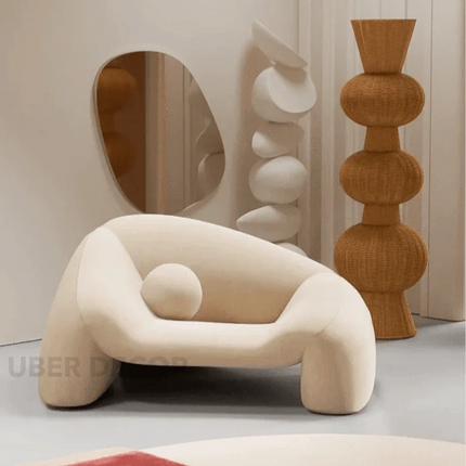 Whisper Ease Mid Century Modern Sculptural Lounge Chair for Living Room and Lounge