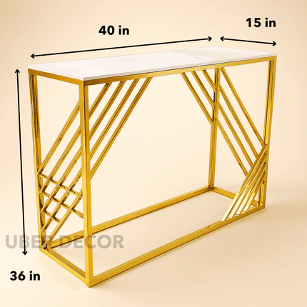 Virella Strata Display Table – Customizable Marble Top for Hallway & Living Spaces