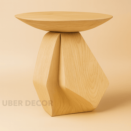Drin Coffee Table, Modern Sculptural Wooden Geometric Center Table for Living Room