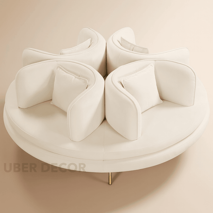 Monaco Circular 4-Seater Modern Sofa – 360° Curved Statement Couch – Customisable Made-to-Order Luxury Sofa for Living Room or Lounge
