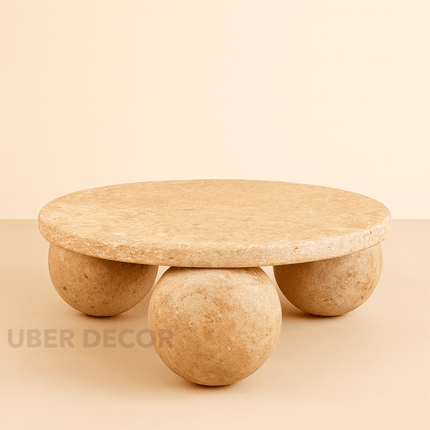 Albany Contemporary Mid Century Modern Japandi Coffee Table – Organic Freeform Wooden Top with Geometric Base – Minimalist Designer Center Table for Living Room