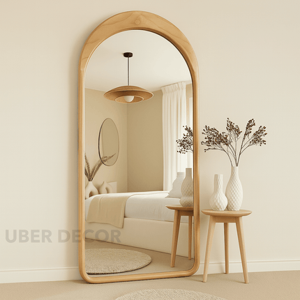 Celeste Arched Teak Floor Mirror – Elegant Full-Length Mirror for Bedroom & Living Room