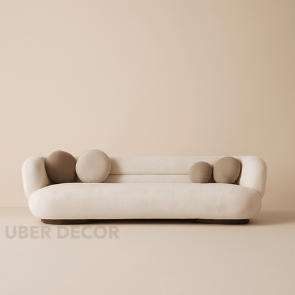 SereneCurve Luxury Boucle Couch - Contemporary 3-Seater Sofa with Modern Design