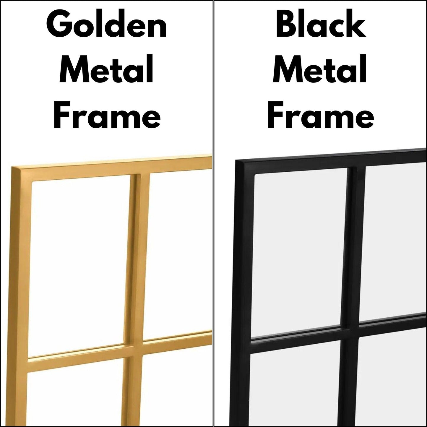 PanePerfection: Window-Style Metal Frame Grid Style Full-Length Mirror for Foyer, Bedroom or Balcony