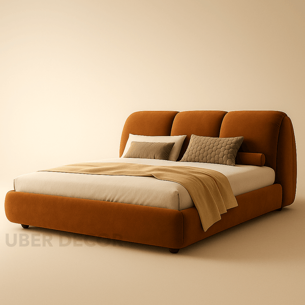 Dreamy Drift Wabi‑Sabi Curved Bed | Custom Modern Bed – Uber Decor
