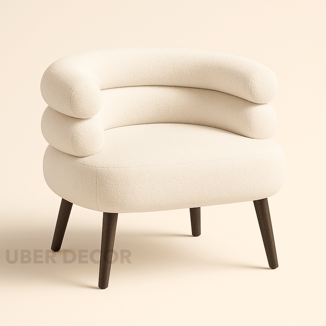 LuxeLamb Boucle Armchair – Modern Single Sofa for Living Room, Bedroom & Luxury Reception Areas