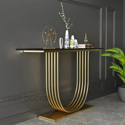 Virello Arc Console Table – Custom Marble Top | Mid-Century Modern European Hallway Accent Console