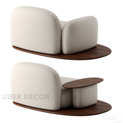 Orbitra Lounge Chair Minimalist Modern Accent with Sculptural Platform Base and Functional Surface Statement Seating for Living Room and Bedroom Interiors