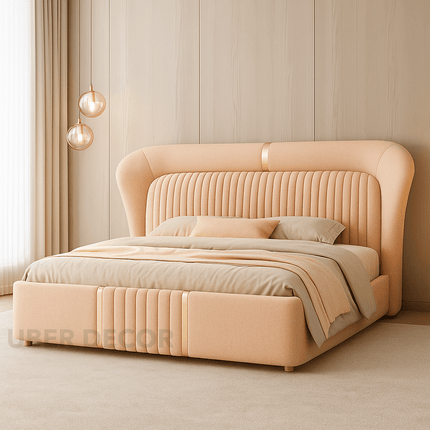Velvarest Luxe Fluted Bed – Art Deco-Inspired Bedroom Icon Bed