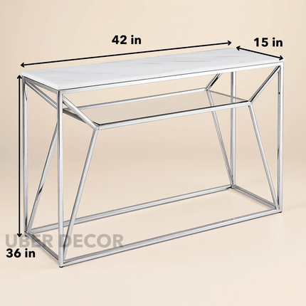 Nova Illume Console Table – Customizable Marble or Glass Top | Modern European Entryway Console