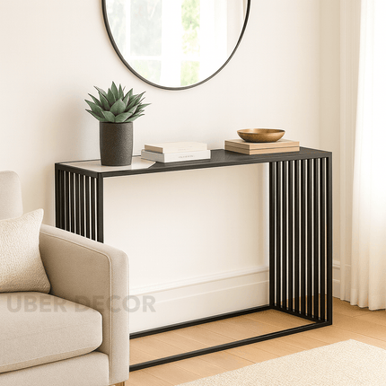 Evensong Mosaic Display Table – Customizable Marble & Wood Top for Modern Entryways