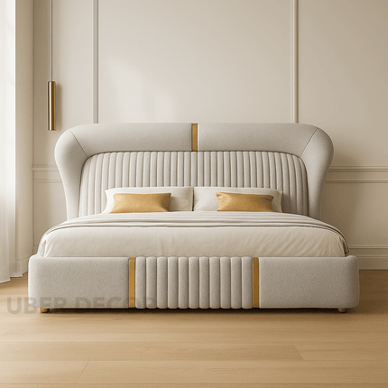 Velvarest Luxe Fluted Bed – Art Deco-Inspired Bedroom Icon Bed