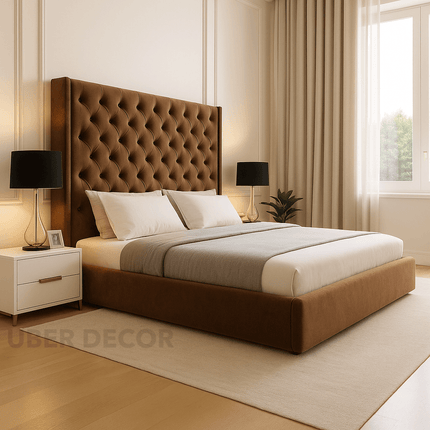 Rest Royale Tufted Wingback Bed – Classic Glamour Bedroom Essential