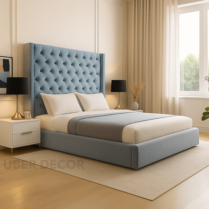 Rest Royale Tufted Wingback Bed – Classic Glamour Bedroom Essential