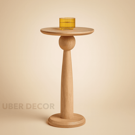 Lyon Sphere Wooden Side Table – Mid-Century Modern Scandinavian Accent for Living Room, Bedroom & Lounge Corner