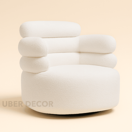 Zerelle- 360 Revolving Swivel Leisure Accent Chair with 3 Tier Tall Backrest and Comfortable Seat