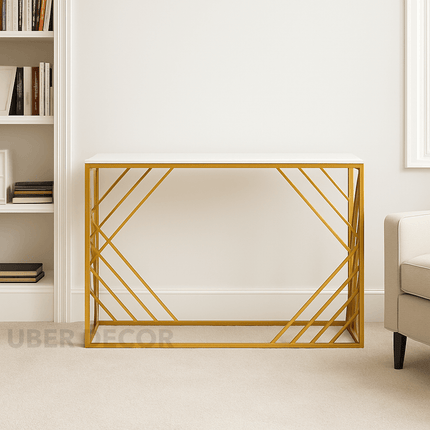 Virella Strata Display Table – Customizable Marble Top for Hallway & Living Spaces