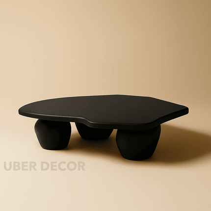 Havel Coffee Table, Sculptural Modern Japandi European Organic Center Table with Matte White Finish for Living Room