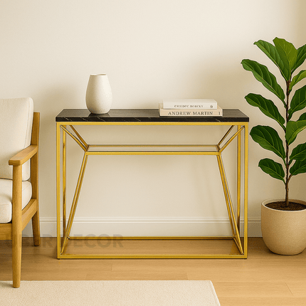 Nova Illume Console Table – Customizable Marble or Glass Top | Modern European Entryway Console