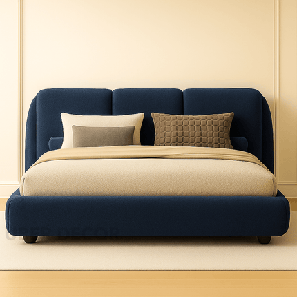 Dreamy Drift Wabi‑Sabi Curved Budget Bed – Modern Bedroom Staple
