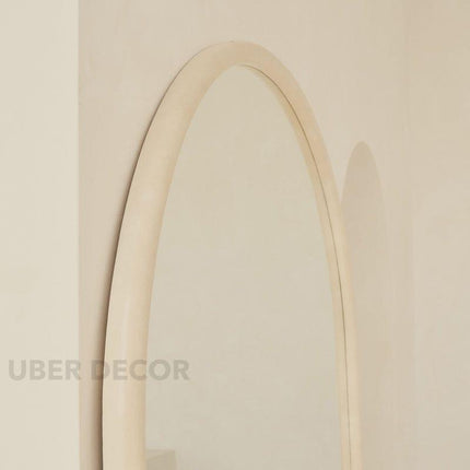 Nina Arched Teak Wood Full-Length Mirror – Modern Wall Mirror for Living Room & Bedroom