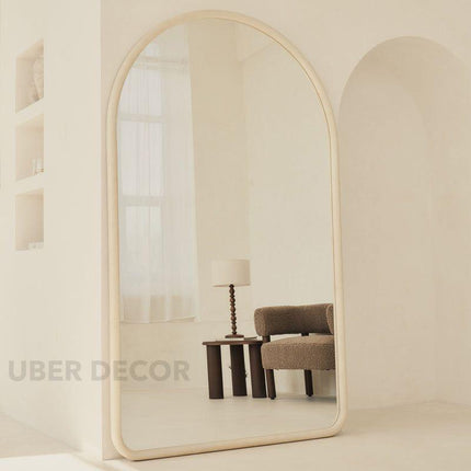 Nina Arched Teak Wood Full-Length Mirror – Modern Wall Mirror for Living Room & Bedroom