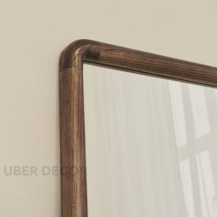 June Teak Wood Wall Mirror – Sleek Vertical & Horizontal Mirror for Entryway, Living Room & Bedroom
