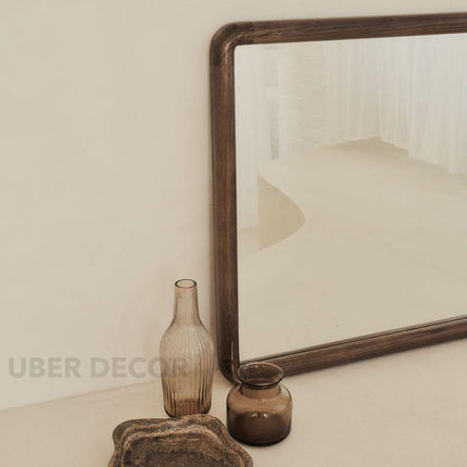 June Teak Wood Wall Mirror – Sleek Vertical & Horizontal Mirror for Entryway, Living Room & Bedroom