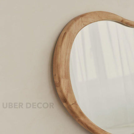 Ella Organic Teak Wood Accent Mirror – Sculptural Wall & Console Mirror