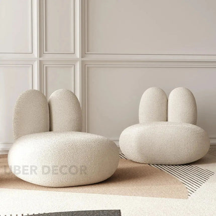 Pebblo Nest Statement Lounge Chair Playful Postmodern Accent for Modern Living Room and Bedroom Interiors