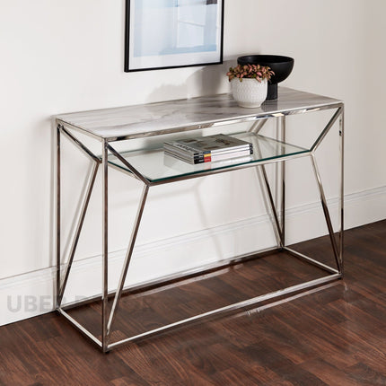 Nova Illume Console Table – Customizable Marble or Glass Top | Modern European Entryway Console