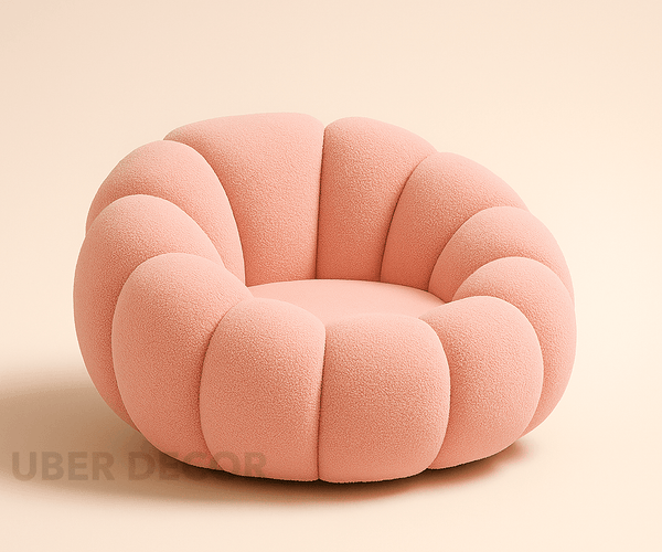 Pumpkin Sofa Chair with Ottoman and Pumpkin Cushion Pillow- Luxury