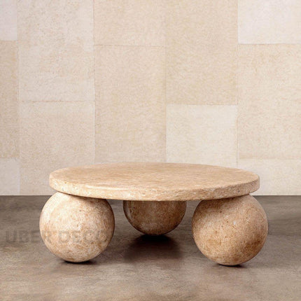 Albany Contemporary Mid Century Modern Japandi Coffee Table – Organic Freeform Wooden Top with Geometric Base – Minimalist Designer Center Table for Living Room