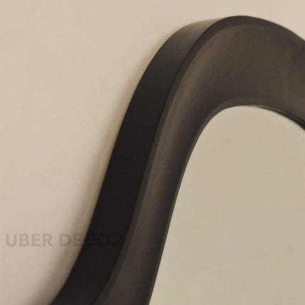 Violet Arched Black Wood Wall Mirror – Elegant Full-Length Mirror for Bedroom & Living Room
