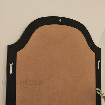 Violet Arched Black Wood Wall Mirror – Elegant Full-Length Mirror for Bedroom & Living Room