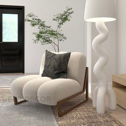 Pure Nest Bedroom Chair Mid Century Modern Scandinavian Inspired Solid Wood Frame Fixed Base Cozy Chair Living Room and Bedroom