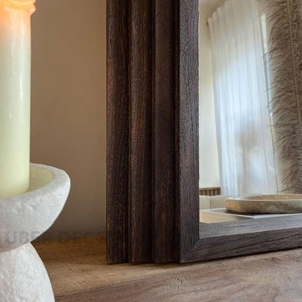 Vivienne Arched Layered Wood Mirror – Sculptural Wall Mirror for Niche & Console Styling