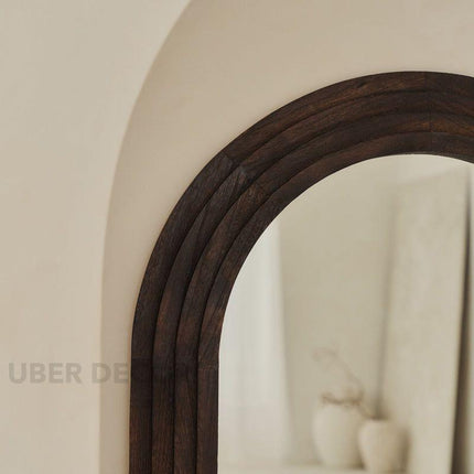 Vivienne Arched Layered Wood Mirror – Sculptural Wall Mirror for Niche & Console Styling