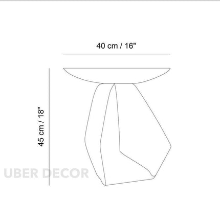 Drin Coffee Table, Modern Sculptural Wooden Geometric Center Table for Living Room