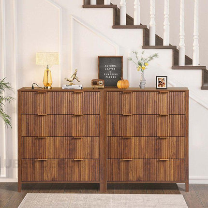 Stratus Grove Modern Walnut Dresser – Vertical Cabinet for Bedroom, Living Room, or Entryway Storage
