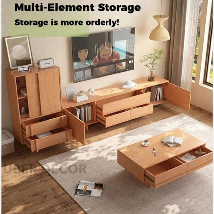 Tovoa Wood – Modern Coffee Table with Scandinavian Inspired TV Unit