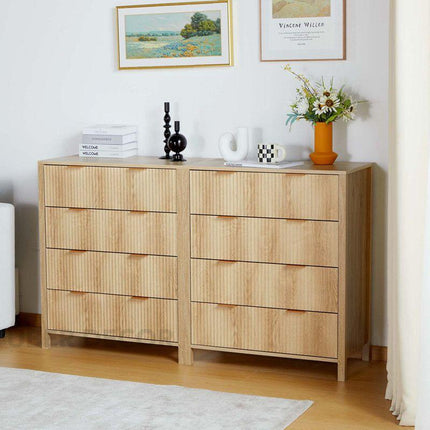Stratus Grove Modern Walnut Dresser – Vertical Cabinet for Bedroom, Living Room, or Entryway Storage