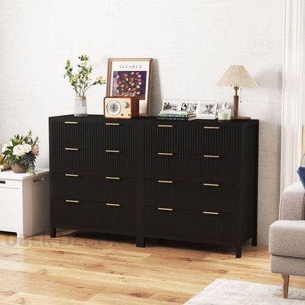 Stratus Grove Modern Walnut Dresser – Vertical Cabinet for Bedroom, Living Room, or Entryway Storage