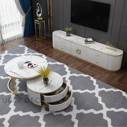 Auralis Ring – Luxury Coffee Table With European Inspired Design TV Unit